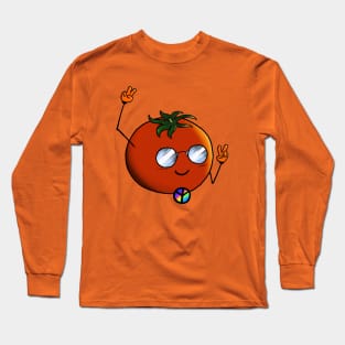 Hippie Tomato with Sunglasses Long Sleeve T-Shirt